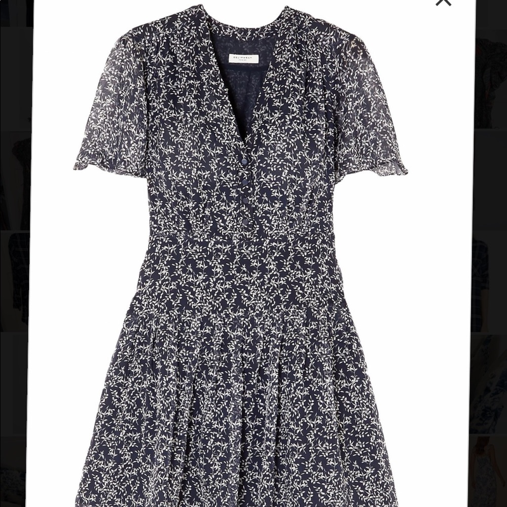 Equipment silk blue floral minidress, EUC, Size 6